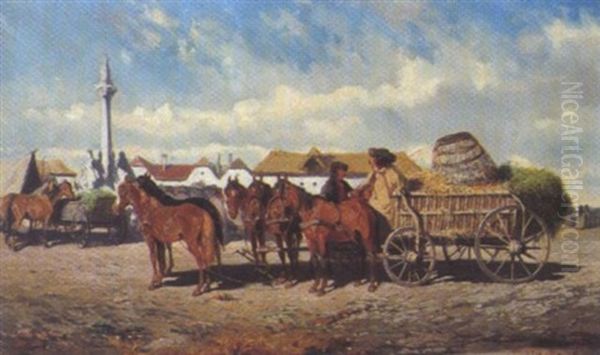 Ungarischer Markt Oil Painting by Alexander Ritter Von Bensa