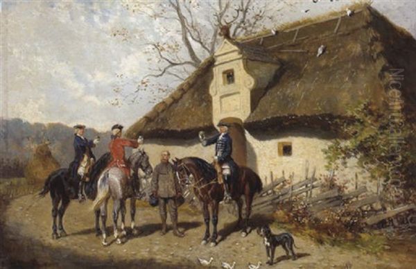 Ein Umtrunk Oil Painting by Alexander Ritter Von Bensa