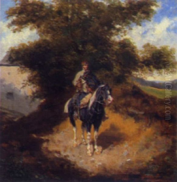 Husar Zu Pferde Oil Painting by Alexander Ritter Von Bensa