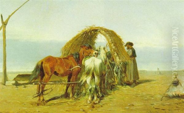 Motiv Aus Der Puszta Oil Painting by Alexander Ritter Von Bensa