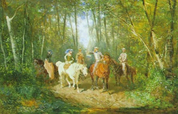 Der Ausritt Oil Painting by Alexander Ritter Von Bensa