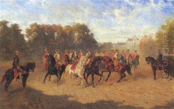 Die Kaiserliche Garde Oil Painting by Alexander Ritter Von Bensa