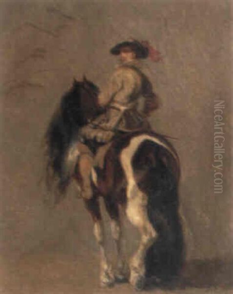 Reiter Zu Pferd Oil Painting by Alexander Ritter Von Bensa