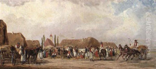 Puszta Szenen Oil Painting by Alexander Ritter Von Bensa