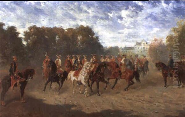 Meldung Eines Husarenregiments An Die Generalit,t Oil Painting by Alexander Ritter Von Bensa