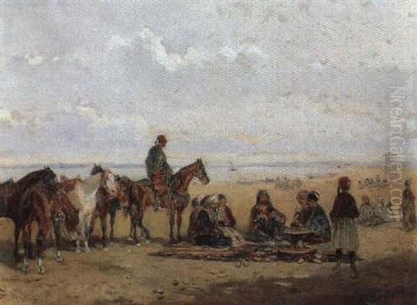 Rast Am Meeresstrand Oil Painting by Alexander Ritter Von Bensa