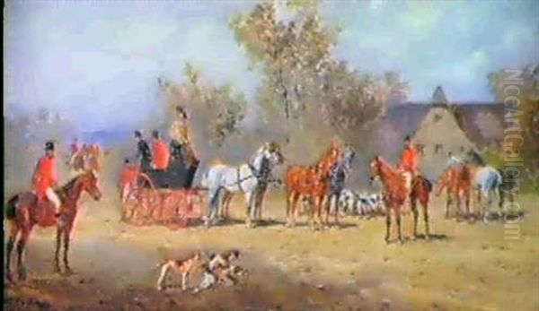 Aufbruch Zur Jagd Oil Painting by Alexander Ritter Von Bensa