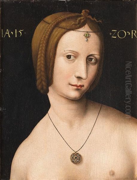 The Bust Of A Woman With A Jewelled Headdress Oil Painting by Ambrosius Benson