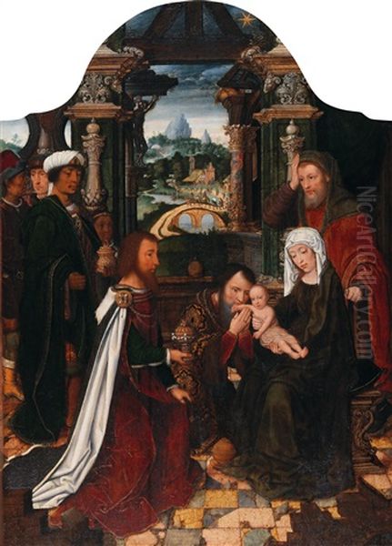 The Adoration Of The Magi Oil Painting by Ambrosius Benson