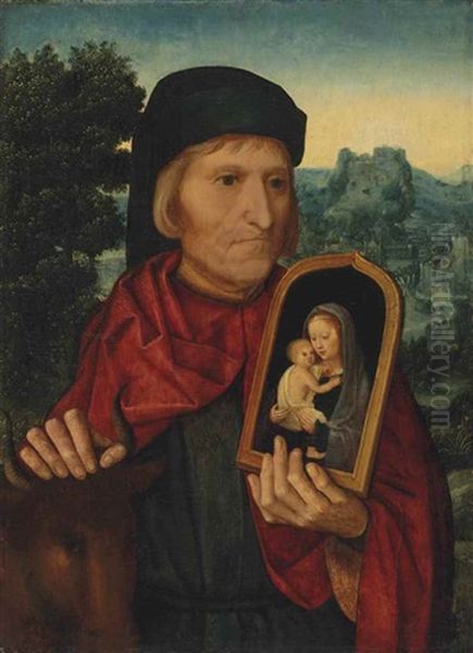 Saint Luke (collab. W/studio) Oil Painting by Ambrosius Benson