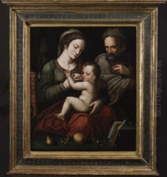 Madonna Mit Dem Jesuskind Und Dem Heiligen Joseph Oil Painting by Ambrosius Benson