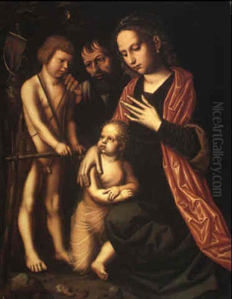 The Holy Family With The Infant St. John The Baptist by Ambrosius Benson