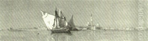 A Panoramic View Of Venice From The Harbor by Eugene Benson