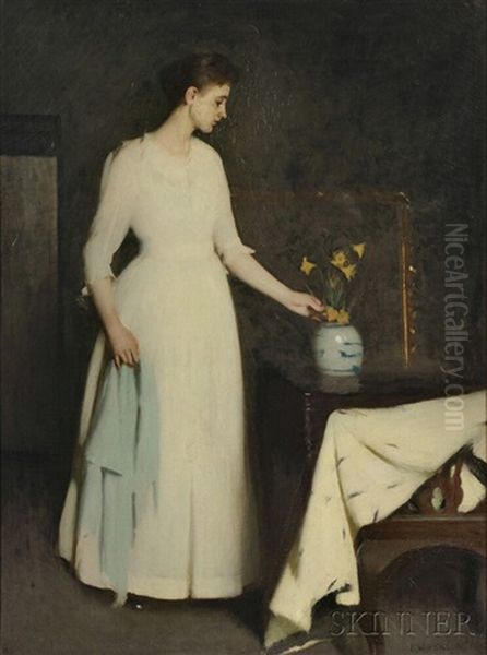 Figure In White Oil Painting by Frank Weston Benson