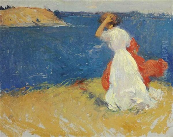 Girl On The Headland Oil Painting by Frank Weston Benson