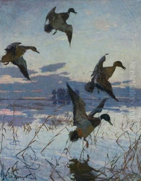 After Sunset (long Point Sunset) Oil Painting by Frank Weston Benson