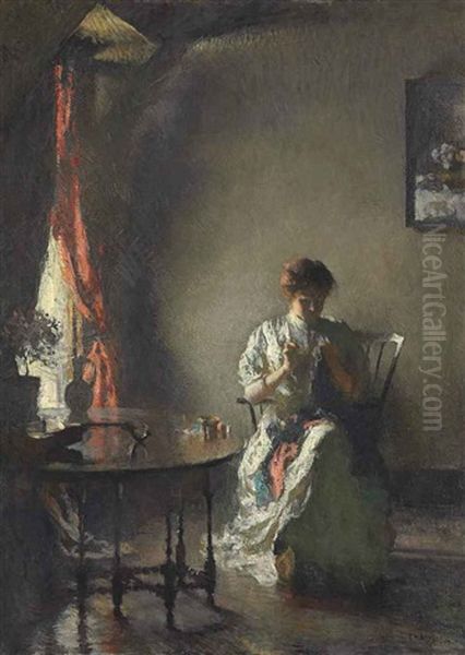 The Seamstress Oil Painting by Frank Weston Benson