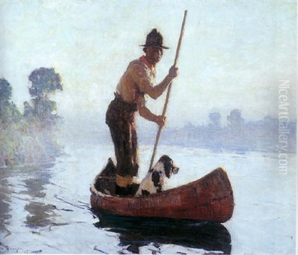 Indian Guide Oil Painting by Frank Weston Benson