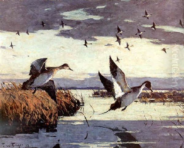 Flying Pintails Oil Painting by Frank Weston Benson