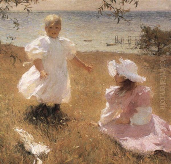 The Sisters Oil Painting by Frank Weston Benson