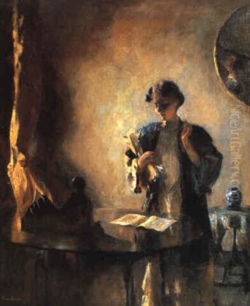 Interior Oil Painting by Frank Weston Benson