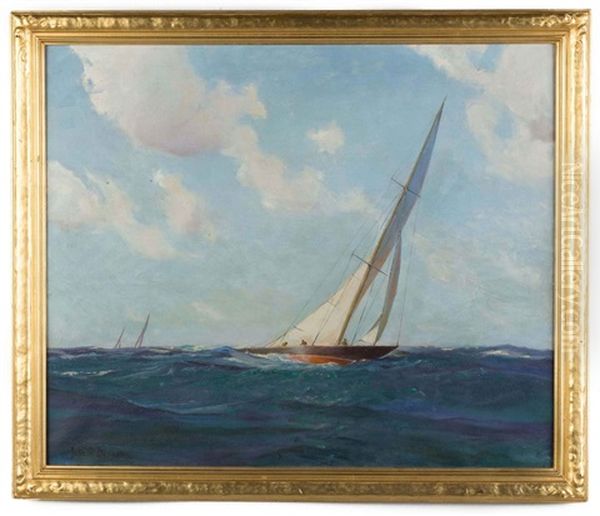 Sailboat Oil Painting by John P. Benson