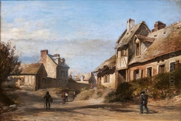 Dorf In Der Normandie Oil Painting by Louis Bentabole