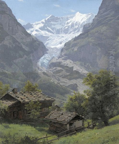 Viescherhorner, Grindelwald Oil Painting by Wilhelm Bernhard Benteli