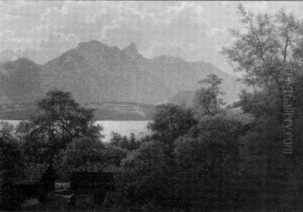 Blick Auf Den Thunersee Mit Stockhorn by Wilhelm Bernhard Benteli