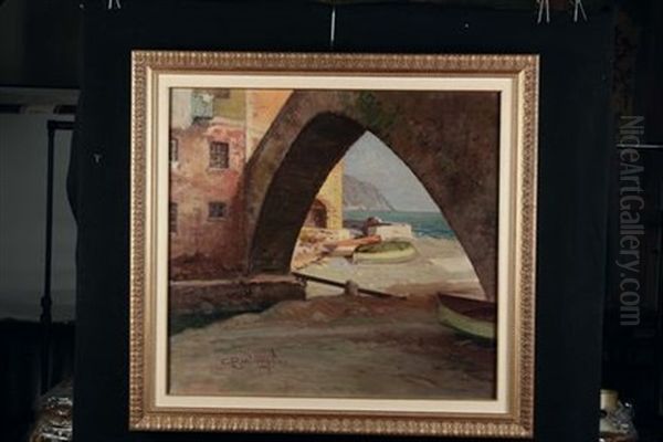 Scorcio Marino Oil Painting by Cesare Bentivoglio