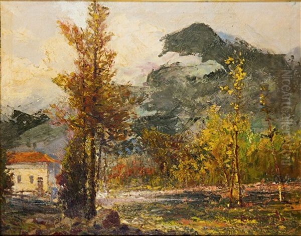 Paesaggio Ligure Oil Painting by Cesare Bentivoglio