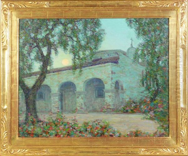 Mission San Juan Capistrano In The Moonlight, California by John William Bentley