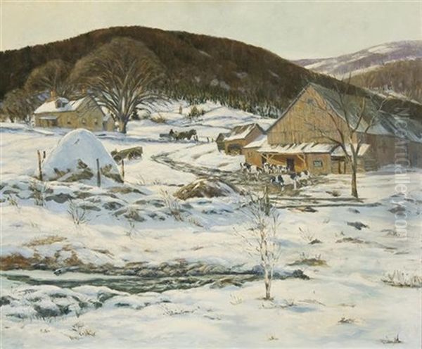 Winter's Day On The Farm by John William Bentley