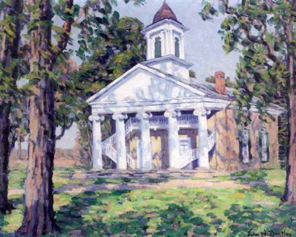 Decker Church, Late 1600s, Walkin, N.y. Oil Painting by John William Bentley