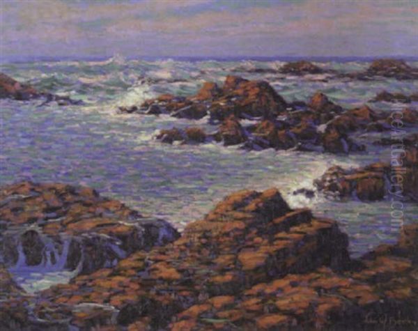 A Carmel Seascape Oil Painting by John William Bentley