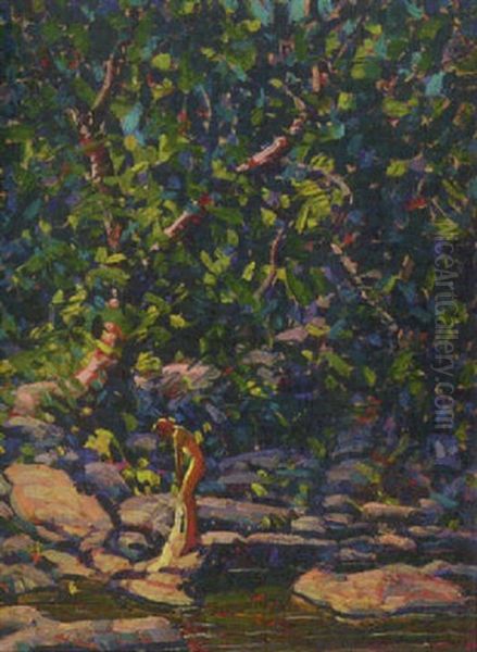 Woodland Nymph Oil Painting by John William Bentley