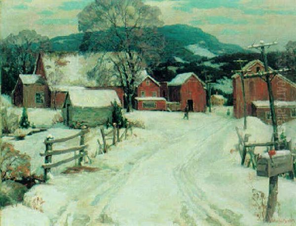 Lasher's Farm In Winter by John William Bentley