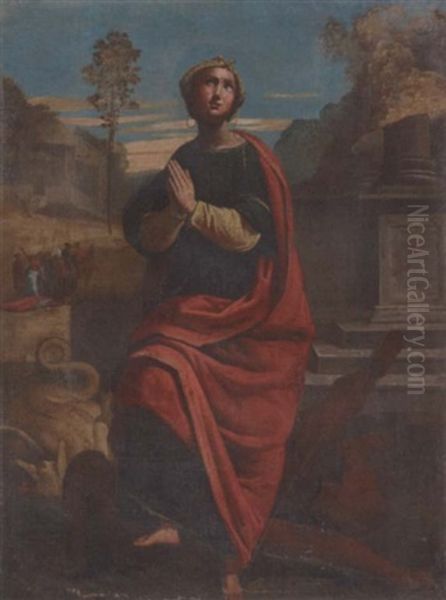 Saint Margaret Of Antioch Oil Painting by Giovan Battista Benvenuti