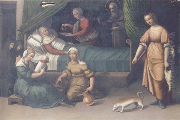 The Birth Of The Virgin Oil Painting by Giovan Battista Benvenuti