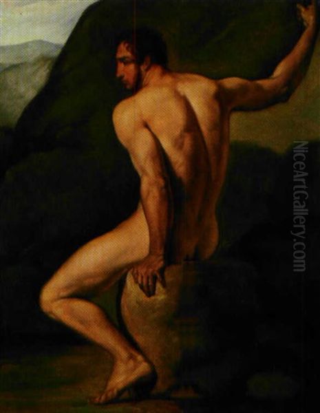 Nudo (study) Oil Painting by Pietro Benvenuti