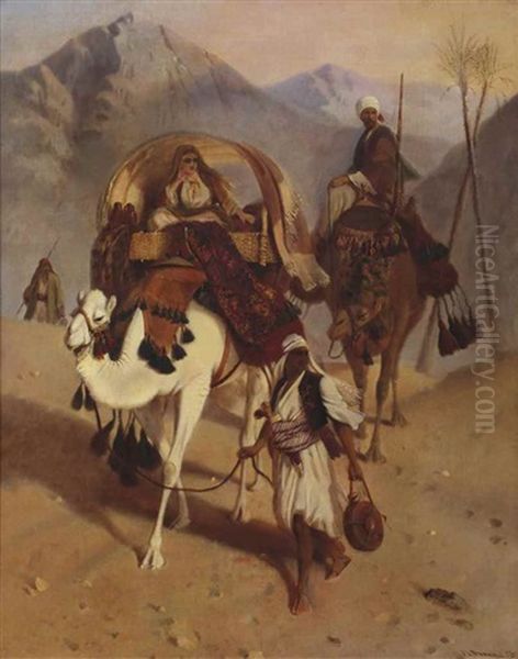 In The Desert, Sinai Oil Painting by Joseph Austin Benwell