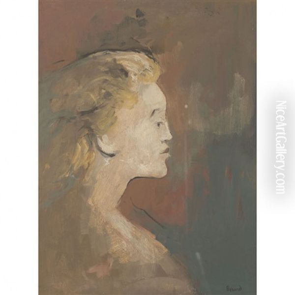 Profil De Misia Sert (1872-1950), Pianiste Et Egerie De Nombreux Artistes Au Debut Du Xxe Siecle Oil Painting by Christian Berard