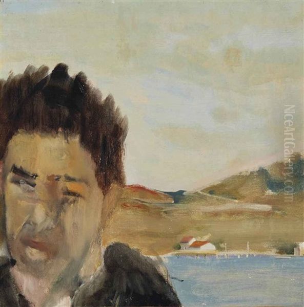 Jeune Homme A La Plage Des Goudes Oil Painting by Christian Berard