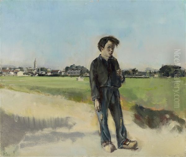 Jeune Garcon Sur Le Chemin Du Village Oil Painting by Christian Berard