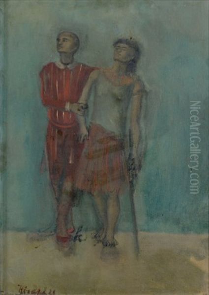 Deux Personnages Oil Painting by Christian Berard