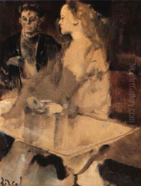 Au Salon La Conversation Oil Painting by Christian Berard