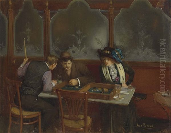 Au Cafe Oil Painting by Jean Beraud