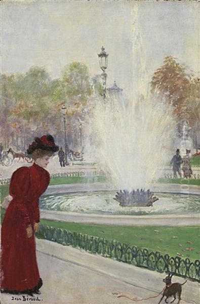 Parisienne Au Rond-point Des Champs-elysees Oil Painting by Jean Beraud