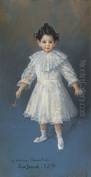 Portrait Of Three-years-old Jacques Blumenthal Oil Painting by Jean Beraud