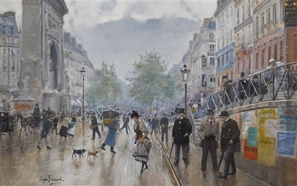 Le Boulevard Saint-denis A Paris Oil Painting by Jean Beraud